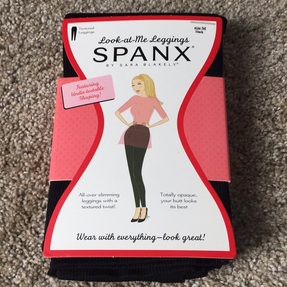 Brand new textured Spanx black leggings
